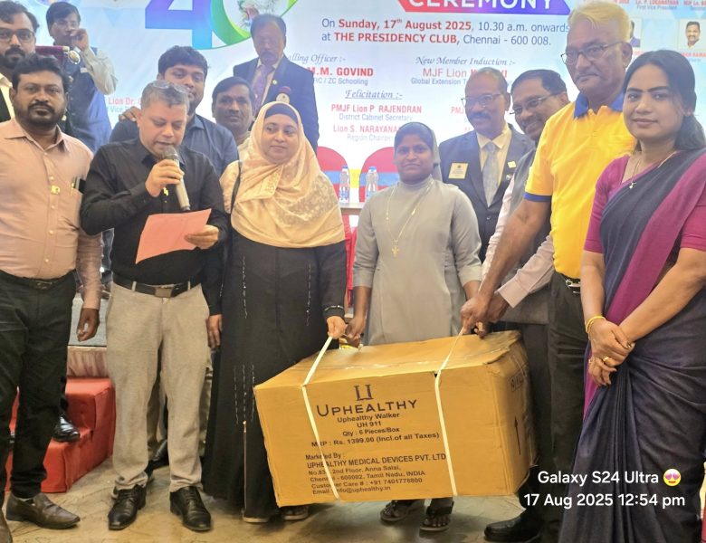 Caring Hearts Empowers Mobility at Lions Club Madras Royapuram Event
