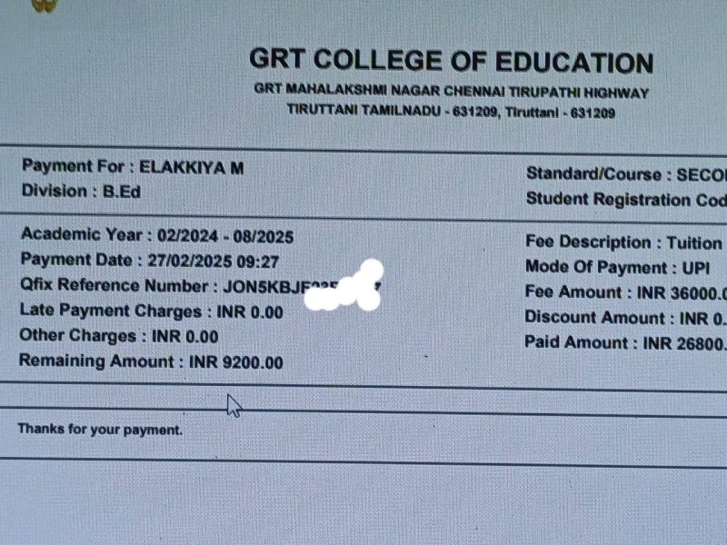 Caring Hearts Foundation Supports Elakkiya’s Educational Journey