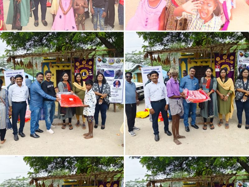 Caring Hearts and Lions Clubs Distribute Waterproof Sheets to 100 Underprivileged Families