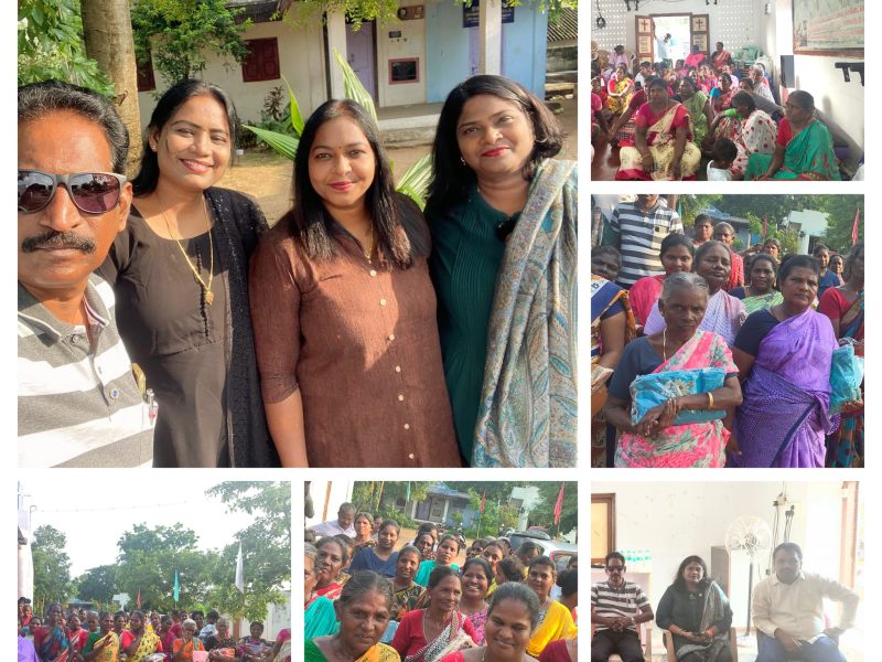 Caring Hearts and Lions Club Distribute Sarees to Elderly Women
